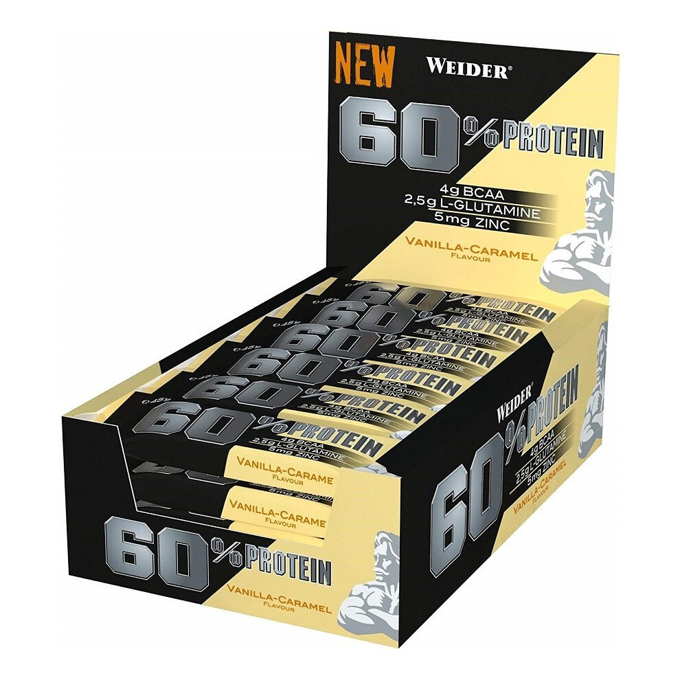 Weider 60% Protein Bar, Salted Peanut-Caramel, 24 Bars