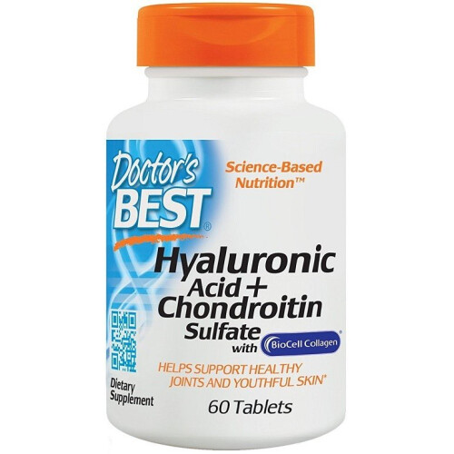 Doctor's Best, Υαλουρονικό Οξύ + Χονδρόitin Σουλφάτης με BioCell Κολάτζην, 60 Πίλοι