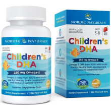 Nordic Naturals, DHA pour Enfants, 3-6 Ans, Fraise, 360 Mini Gélules Molles à Mâcher