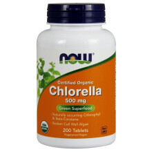 NOW Foods, Certifierad Ekologisk Chlorella, 500 mg, 200 Tabletter