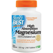 Doctor's Best, Magnezium Lizinát Glicinát, chelátott, Albion TRAACS, 240 tabletta (100 mg/ tabletta)