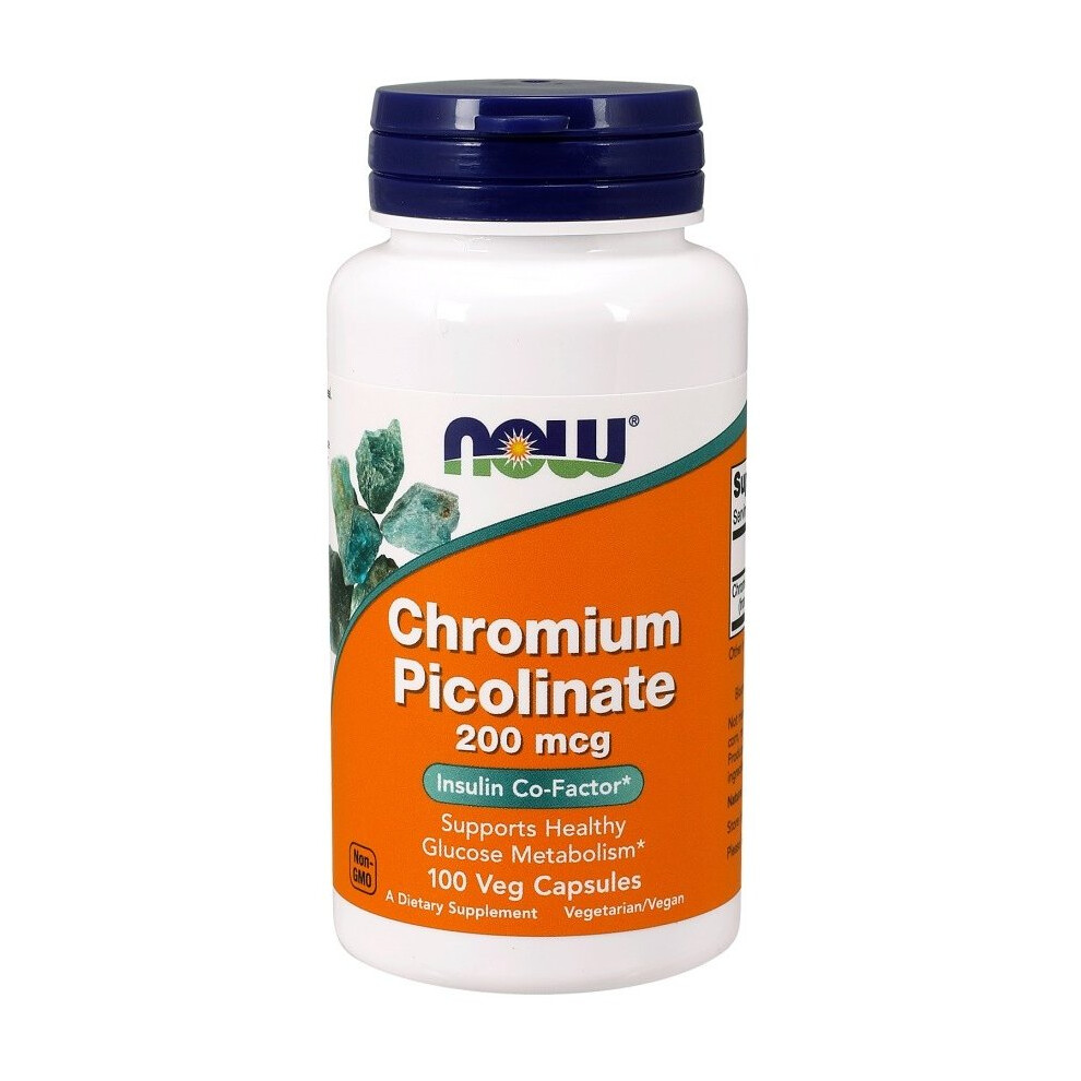 Now Foods Chromium Picolinate 200 Mcg, 100 Vcaps - Supports Metabolic Health & Glucose Metabolism