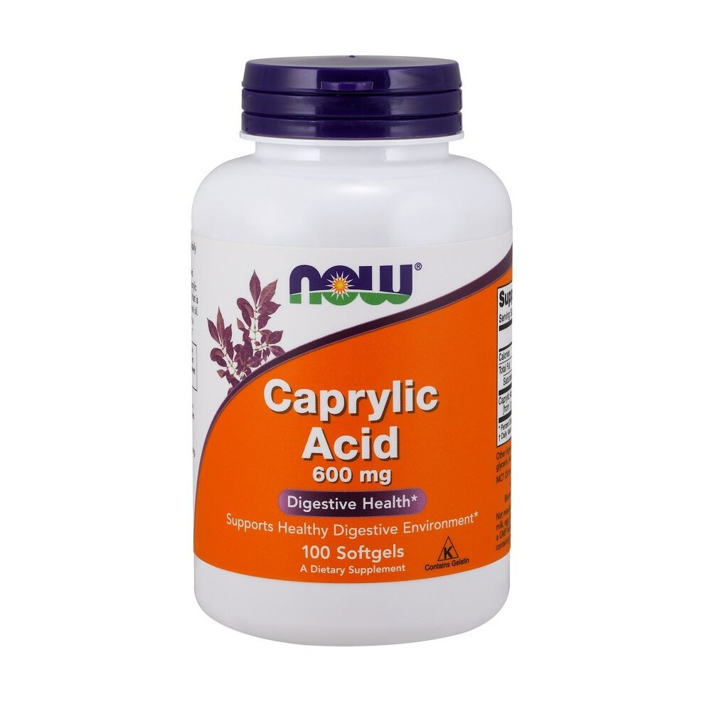 Now Foods Caprylic Acid, 600Mg - 100 Softgels