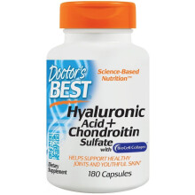 Doctor's Best, Acide Hyaluronique + Sulfate de Chondroïtine avec BioCell Collagène, 180 Capsules Végétariennes