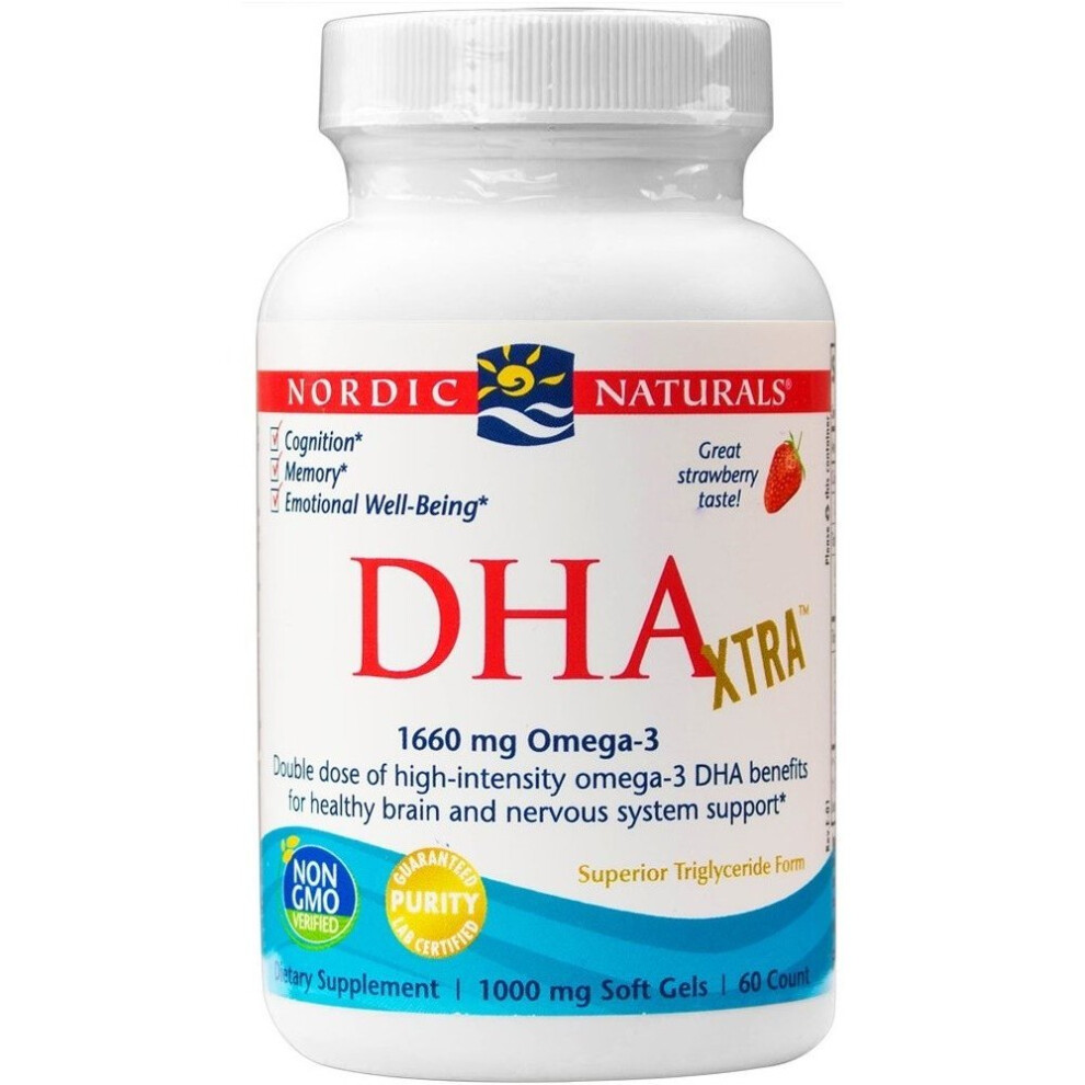 Nordic Naturals Dha Xtra, 1660Mg, Strawberry, 60 Softgels