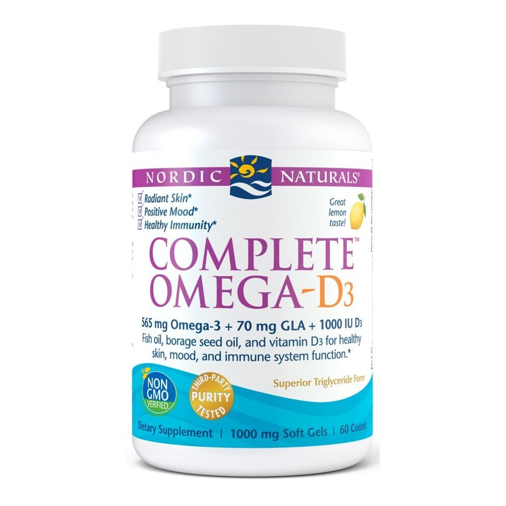 Nordic Naturals Complete Omega-D3, 565Mg Lemon, 60 Softgels