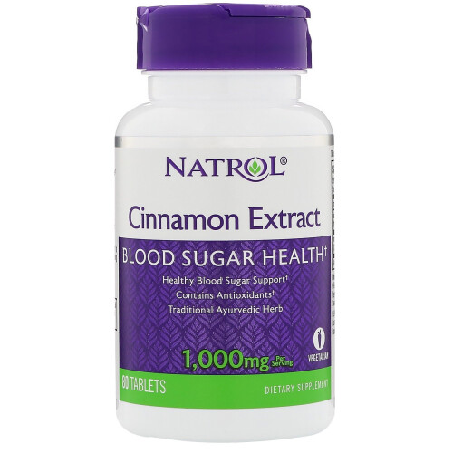 Natrol Natrol  Cinnamon Extract, 1000mg  - 80 tabs