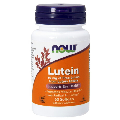 NOW Foods Lutein, 10 mg, 60 Capsule Moale
