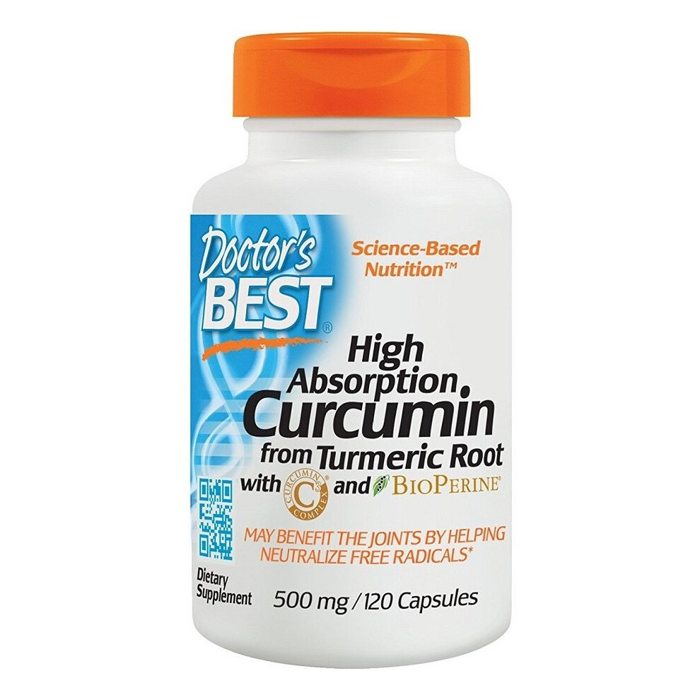 Doctor's Best  High Absorption Curcumin From Turmeric Root with C3 Complex & BioPerine, 500mg  - 120caps