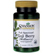 Swanson, Baie de Goji Spectre Complet, 500 mg, 60 Gélules