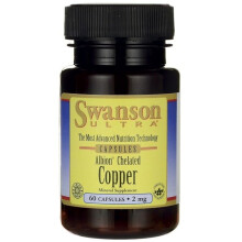Swanson, Albion Kupfer, 2 mg, 60 Kapseln