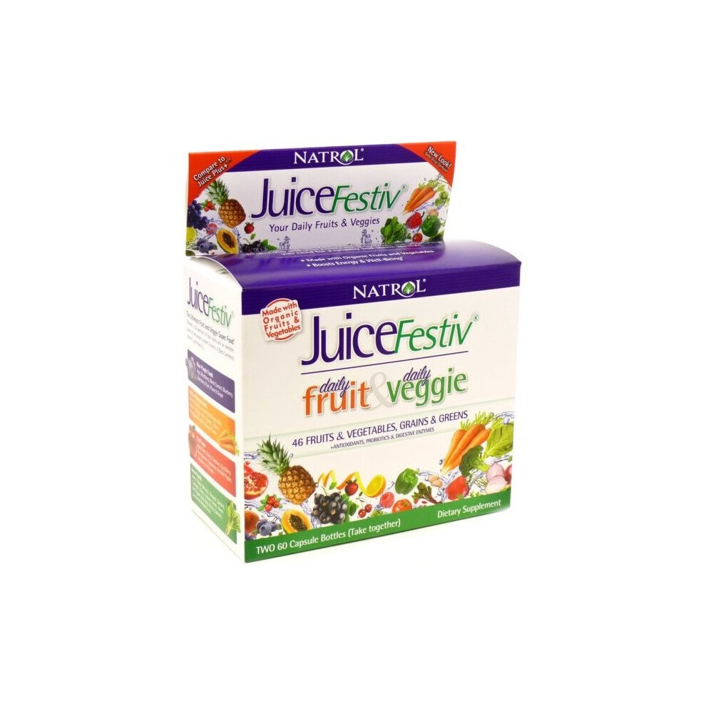 Natrol  JuiceFestiv,  Daily Fruits & Veggie -  60 + 60 caps 