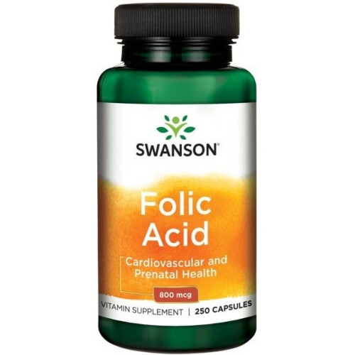 Swanson Folsäure, 800mcg - 250 Kapseln