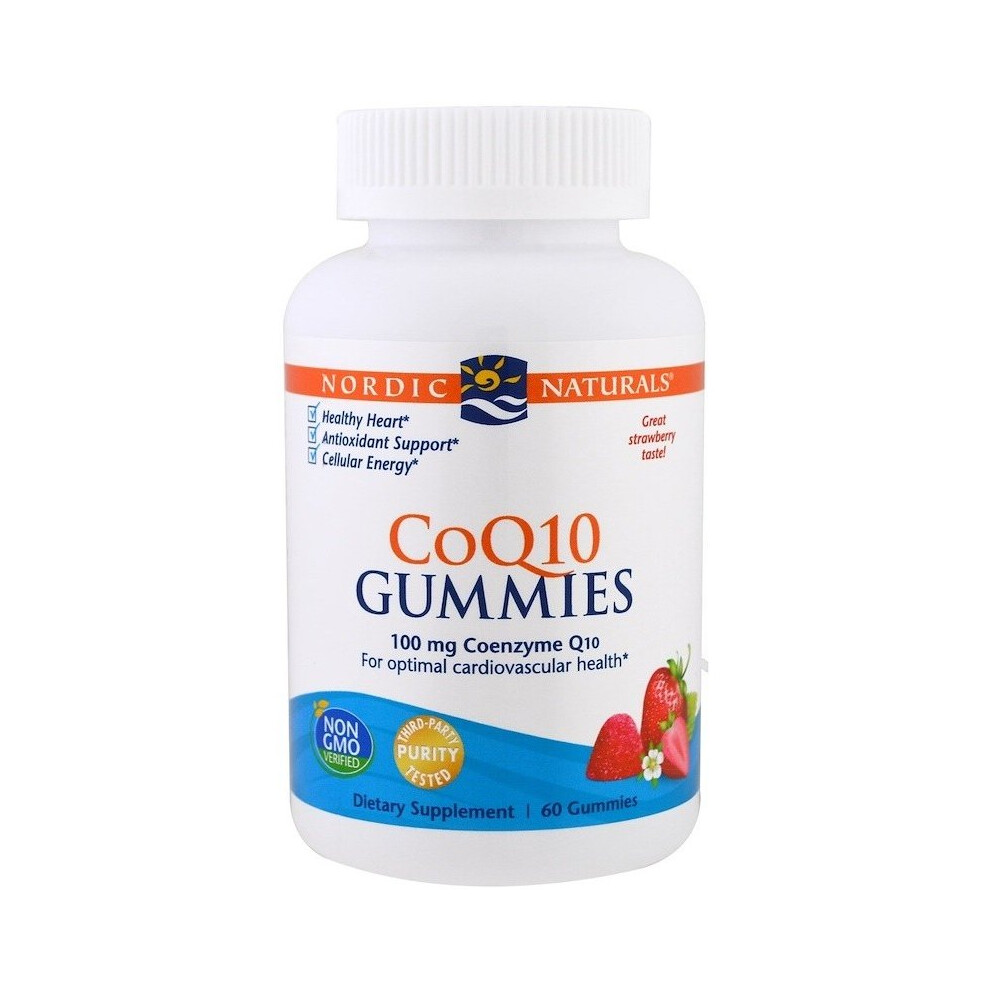 Nordic Naturals Coq10 Gummies,100Mg Strawberry, 60 Gummies