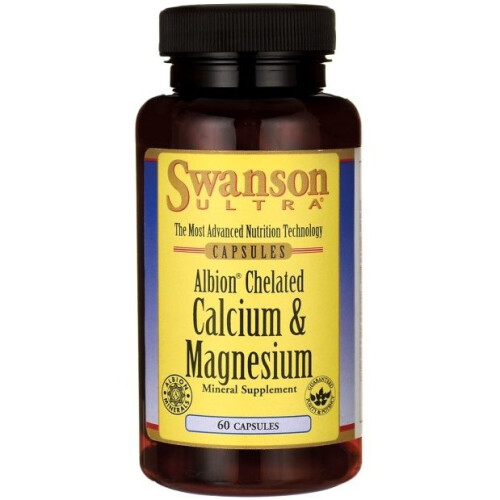 Swanson, Calcium & Magnésium Albion, 60 Capsules