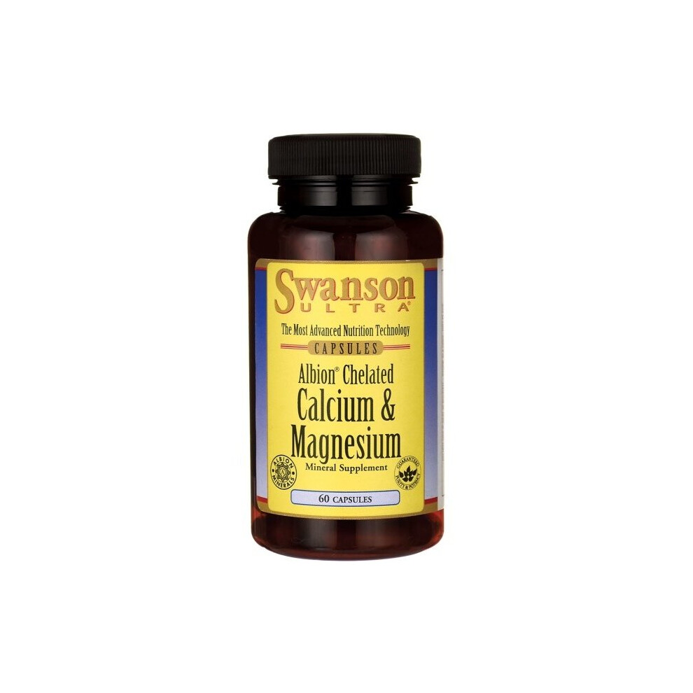 Swanson Albion Chelated Calcium & Magnesium - 60 Caps