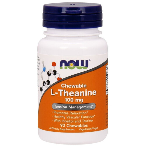 NOW Foods NOW Foods, Eetbaar L-Theanine, 100 mg, 90 Eetbaar