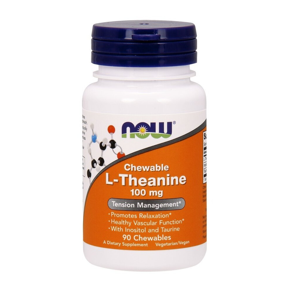 Now Foods L-Theanine With Inositol And Taurine, 100Mg - 90 Chewables