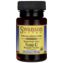 Swanson, K2 Aliment Réel, Force Maximale, 200 mcg, 30 Gélules Souples