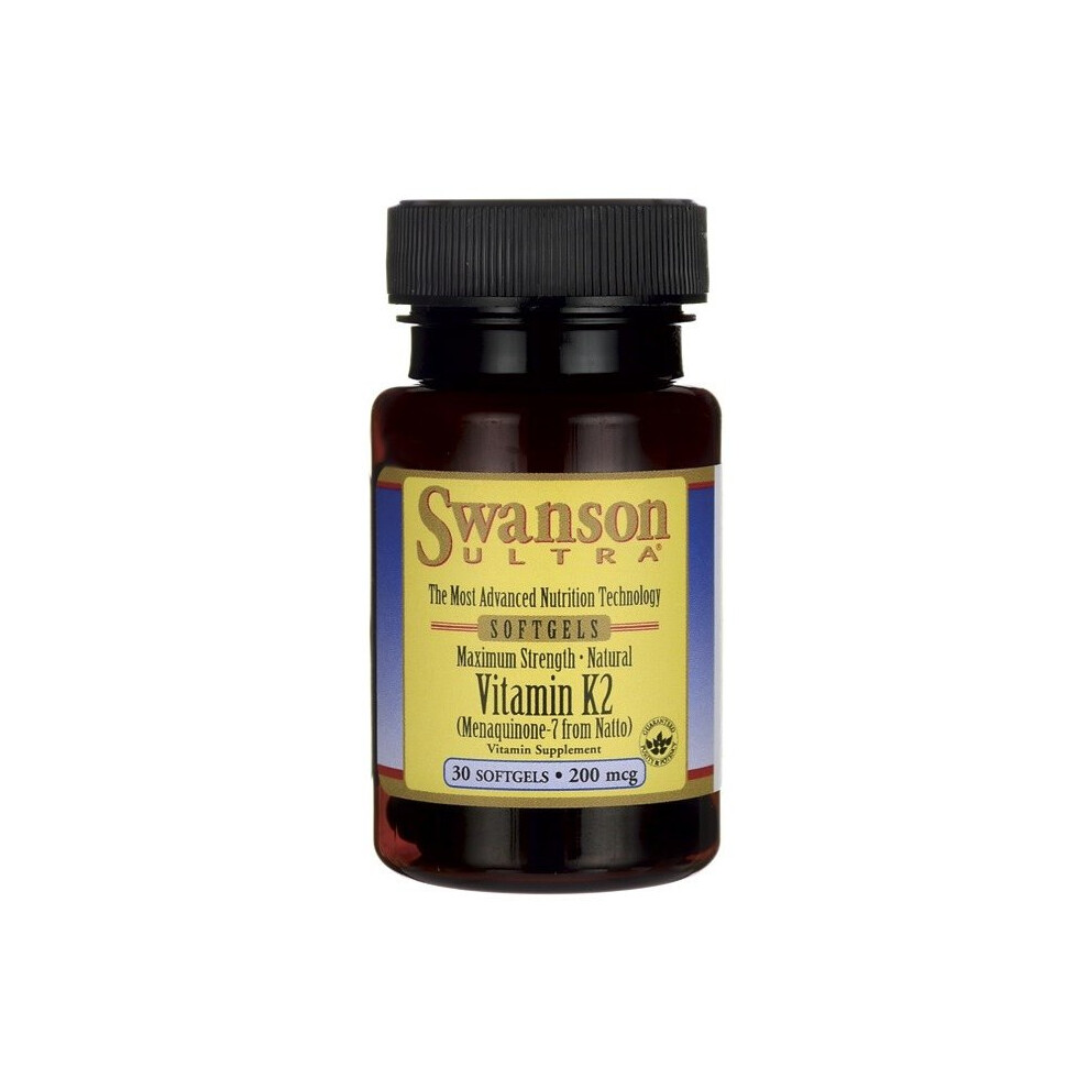 Swanson Vitamin K-2 (Menaquinone-7 From Natto), 200Mcg - 30 Softgels