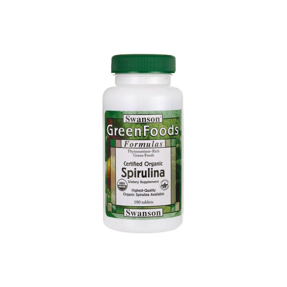 Swanson Spirulina Certified Organic - 180 Tabs