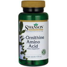 Swanson, L-Ornithine, Forme Libre, 500 mg, 60 Gélules Végétales