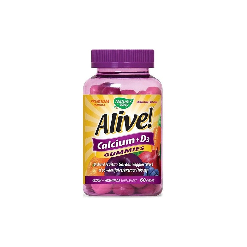 Nature's Way Alive! Calcium Gummies Plus Vitamin D3 - 60 Gummies