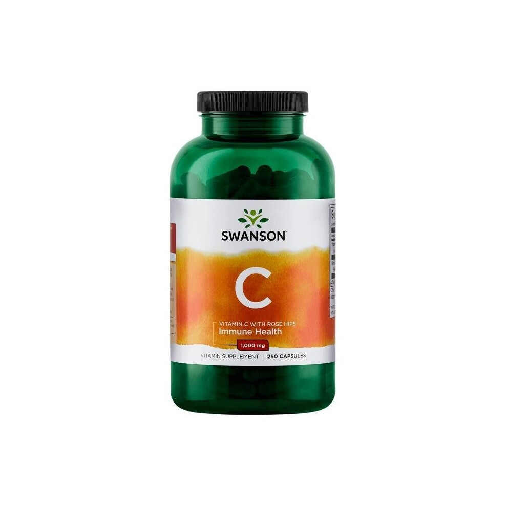 Swanson Vitamin C With Rose Hips Extract, 1000Mg 250 Caps