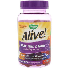 Nature's Way, Alive! Hair, Skin & Nails Premium Gummis, Erdbeere, 60 Gummis