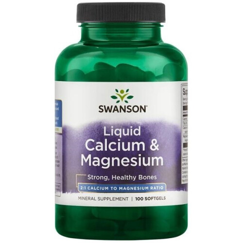 Swanson, Calcium & Magnésium Liquide, 100 Softgels