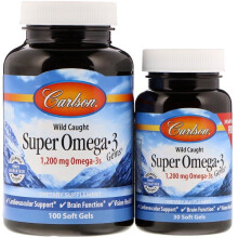 Carlson Labs Super Omega-3 Gems - 100 + 30 softgels