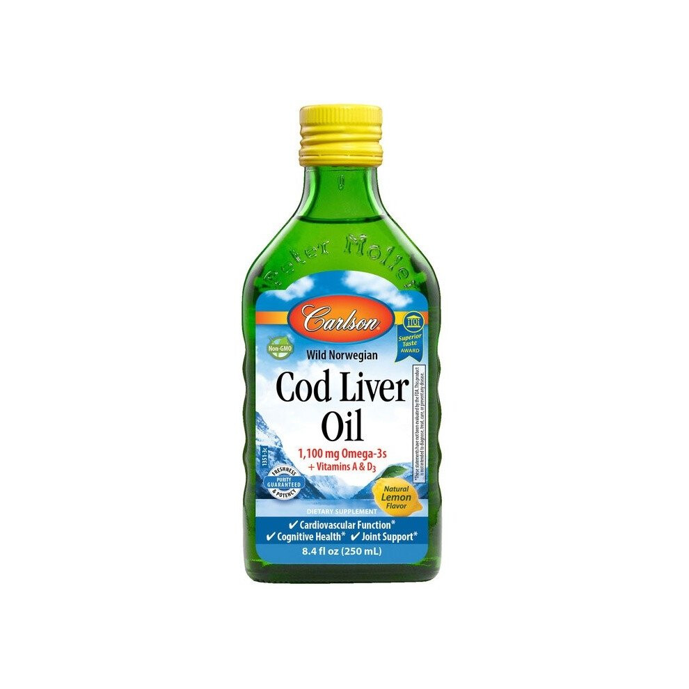 Carlson Labs Wild Norwegian Cod Liver Oil, Natural Lemon - 500 Ml.