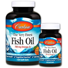 Carlson, Das Feinste Fischöl, Natürliche Orange, 700 mg, 150 Kostenlose Weichkapseln (350 mg pro Weichkapsel)
