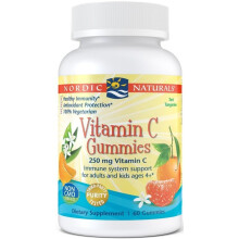 Nordic Naturals, Vitamiini C Gummies, 4+ Vuoden Ikäisille, Tart Tangerine, 250 mg, 60 Gummies (125 mg per Gummy)