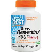 Doctor's Best, Trans-Resveratrol 200, 200 mg, 60 Veggie Caps
