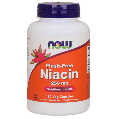 NOW Foods NOW Φαγητό, Flush-Free Νιασίνη, 250 mg, 180 Βοτανοθεραπευτικά Φύλλα