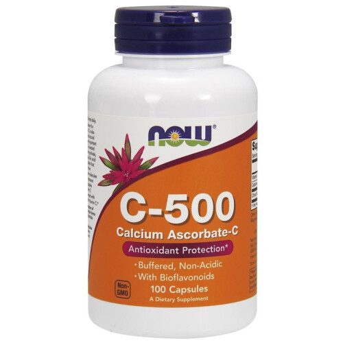 NOW Foods NOW Foods, C-500, Calcium Ascorbate-C, 100 kapsułek