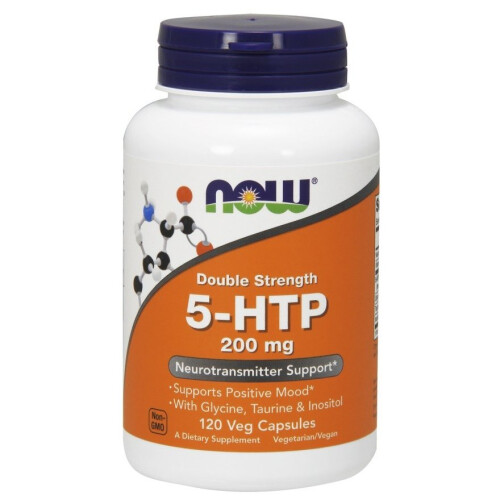 NOW Foods ΝΑΟ Φουντς, 5-HTP, Δύο Χωρίς Τόνο, 200 mg, 120 Βεγίτινα Φύλλα