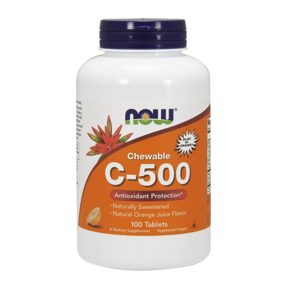 Now Foods Orange Vitamin C-500 Chewable, 100 Tabs