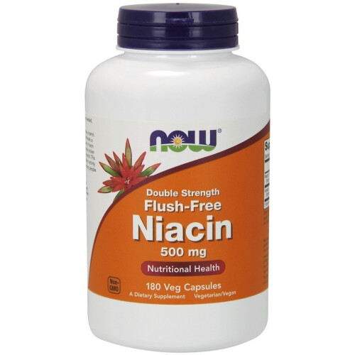NOW Foods NOW Foods, Flush-Free Νιασίνη, 500 mg, 180 Βιολογικά Φύλλα
