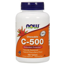 NOW Foods, Žvýkacie C-500, Čerň, 100 Tabletiek