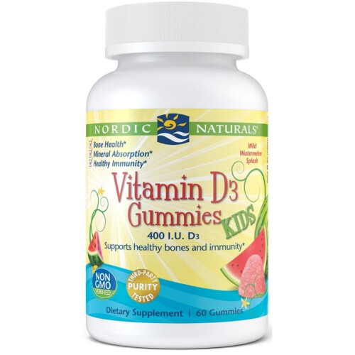 Nordic Naturals Νορδική Φυσικά, Βιταμίνη D3 Γκουμμι Παιδιά, Wild Watermelon Splash, 400 IU, 60 Γκουμμι