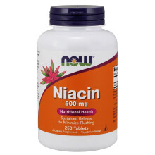 NOW Foods, Niacin, 500 mg, 250 Tabletten