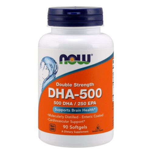 NOW Foods NOW Foods, DHA-500 Γάλακτος Ολίων, Δύο Βάρη, 90 Softgels