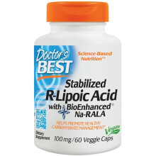 Doctor's Best, Ácido R-Lipoico Estabilizado, 100 mg, 60 Cápsulas Veggie