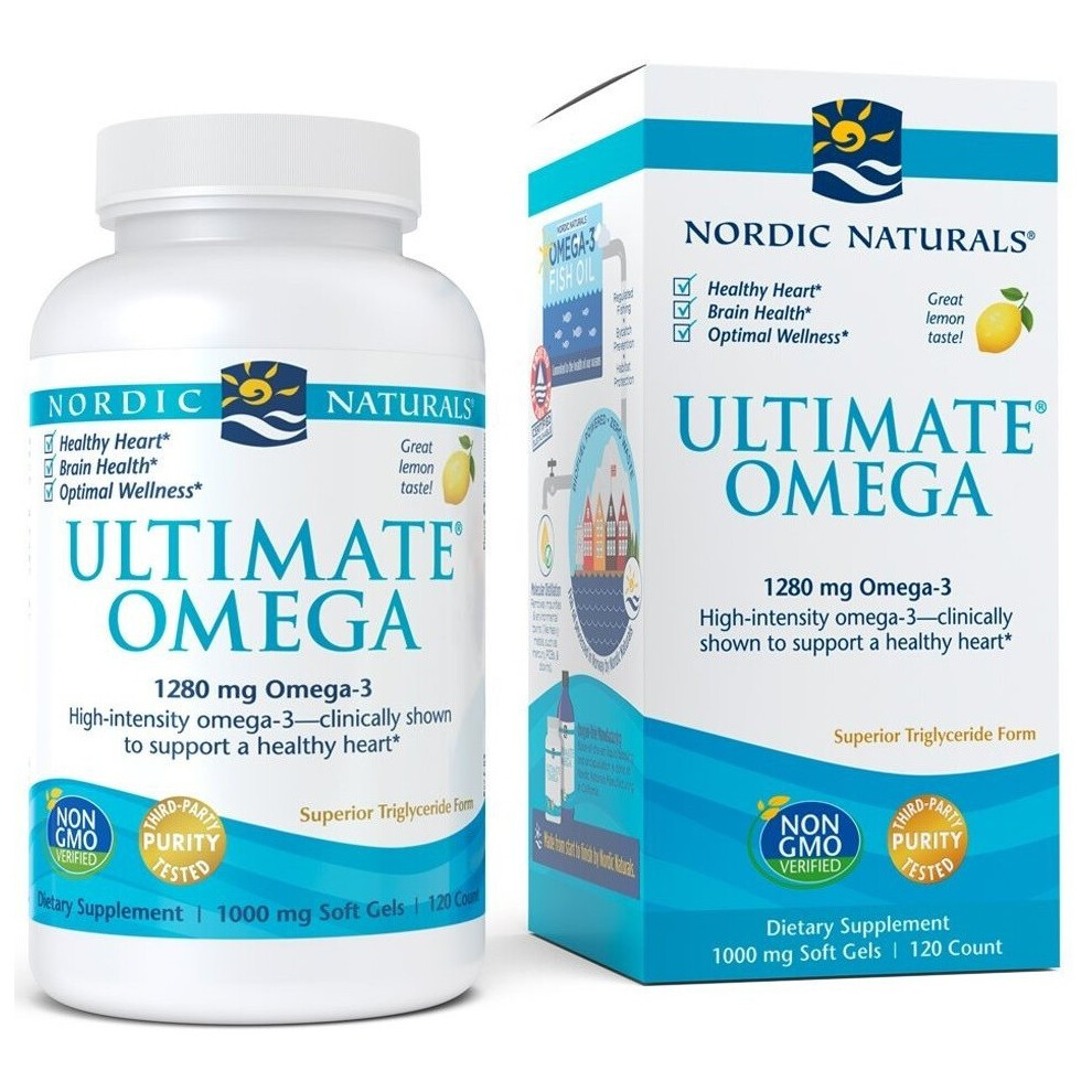 Nordic Naturals Ultimate Omega, 1280Mg, Lemon, 120 Softgels
