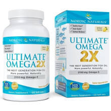 Nordic Naturals, Ultimate Omega 2X, Lemon, 2,150 mg, 120 Soft Gels (1,075 mg per Soft Gel)