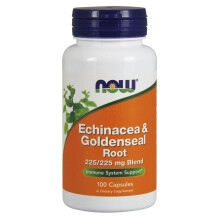 NOW Foods, Echinacea & Aranygyökér, 225 mg, 100 Vegán Kapszula (225 mg/Adag)