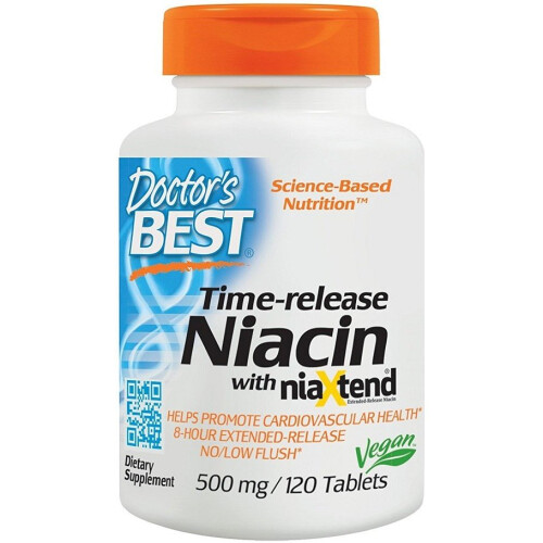 Doctor's Best, Sustained-Release Νιασίνη με niaXtend, 500 mg, 120 Τάμπλες