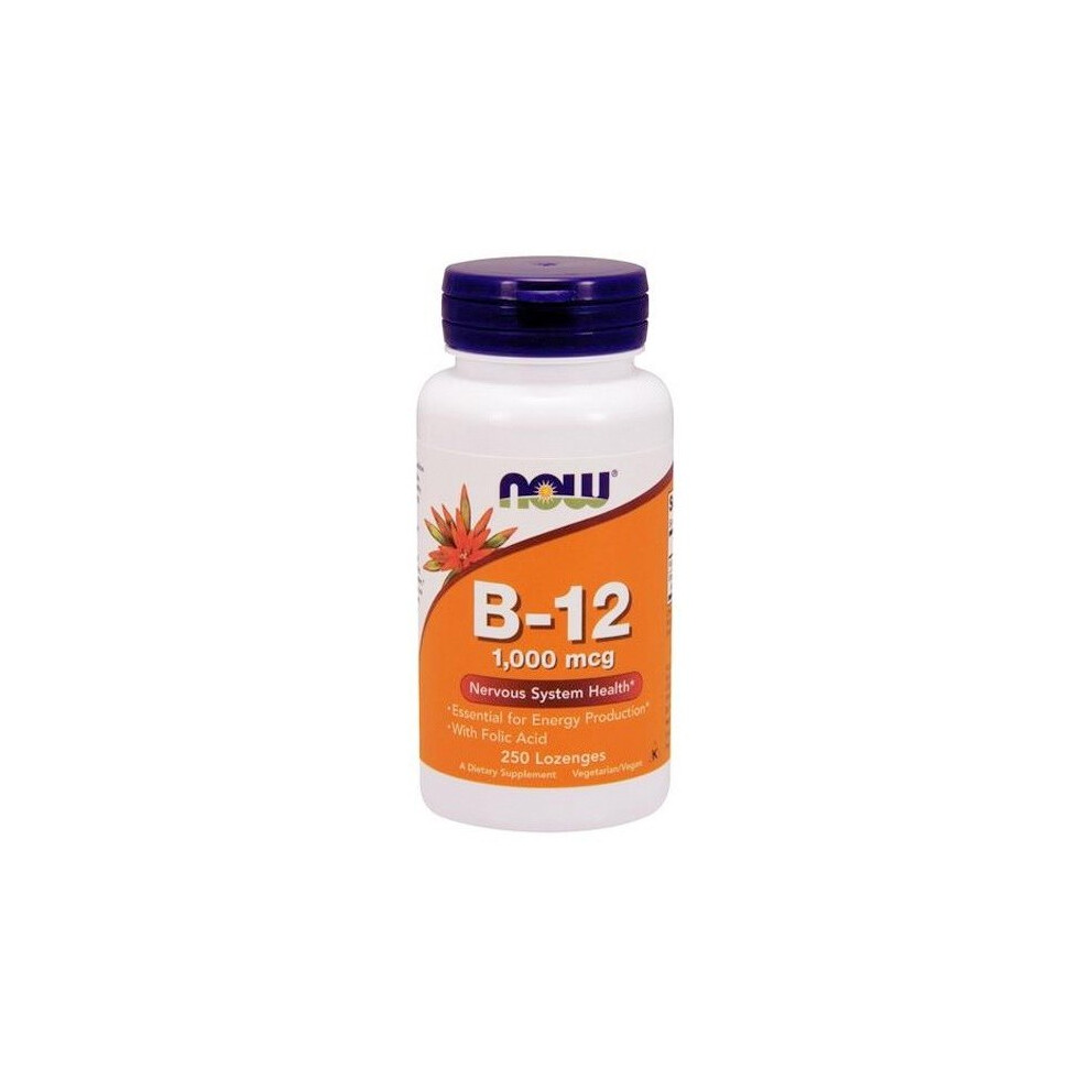 Now Foods Vitamin B-12 With Folic Acid, 1000Mcg - 250 Lozenges